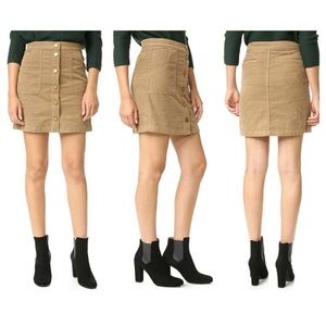 TORY BURCH Lucitano Corduroy Mini Skirt Color Beachwood Coffee Sz 14 Women’s